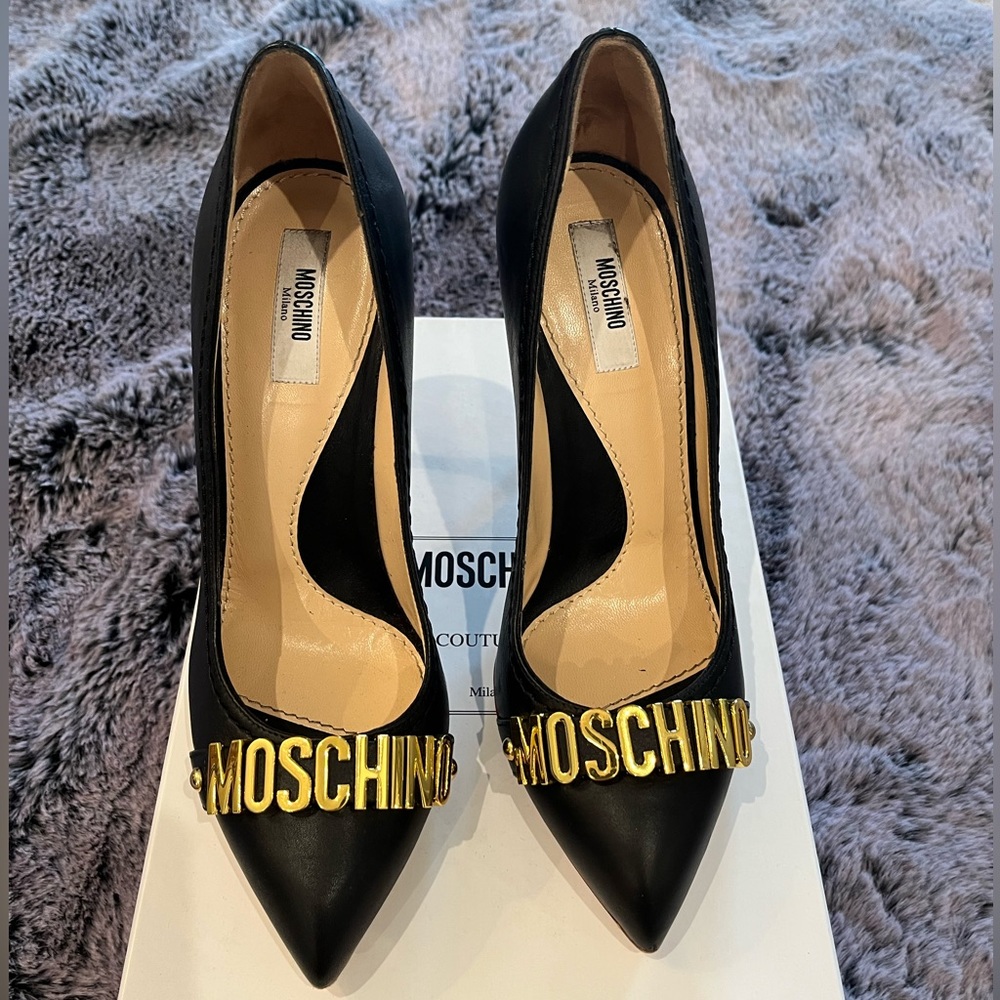 Moschino Logo Heels